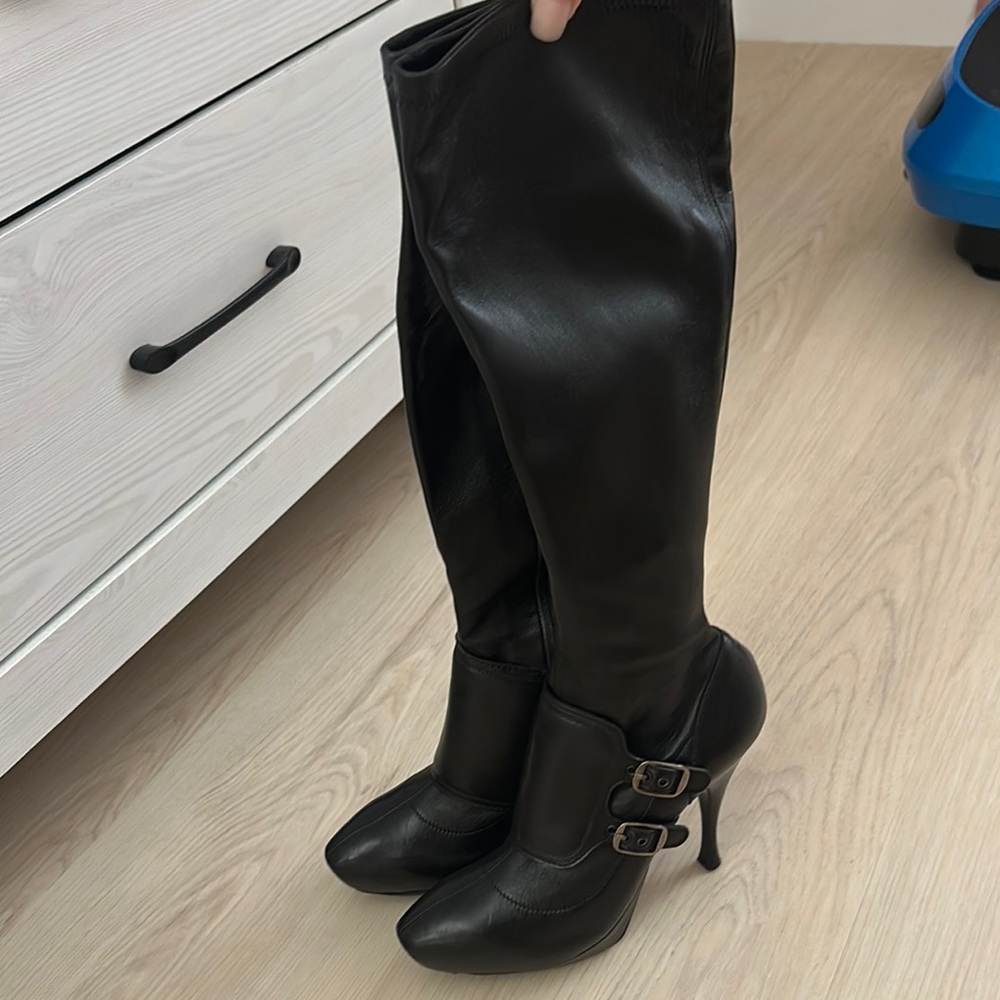 Black Leather Women's Boots